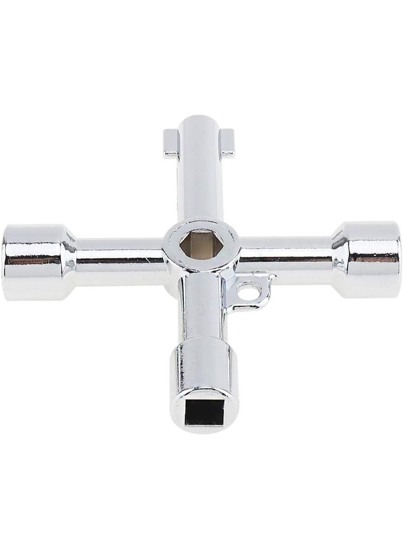 4-Way Multi-Functional Utilities Key - Plumbing Wrench and Opening Tool for Electric Control Water Gas Meter Box Cupboard Cabinet Train - Image 4